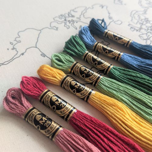 seven shades of embroidery thread